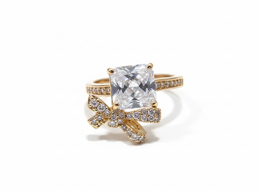 Princess Cut Bow Diamond Ring