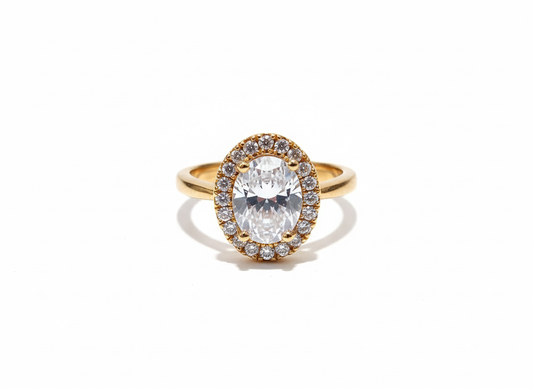 Oval Halo Gold Ring