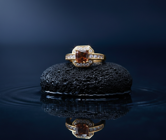 Cushion Cut Brown Diamond Ring